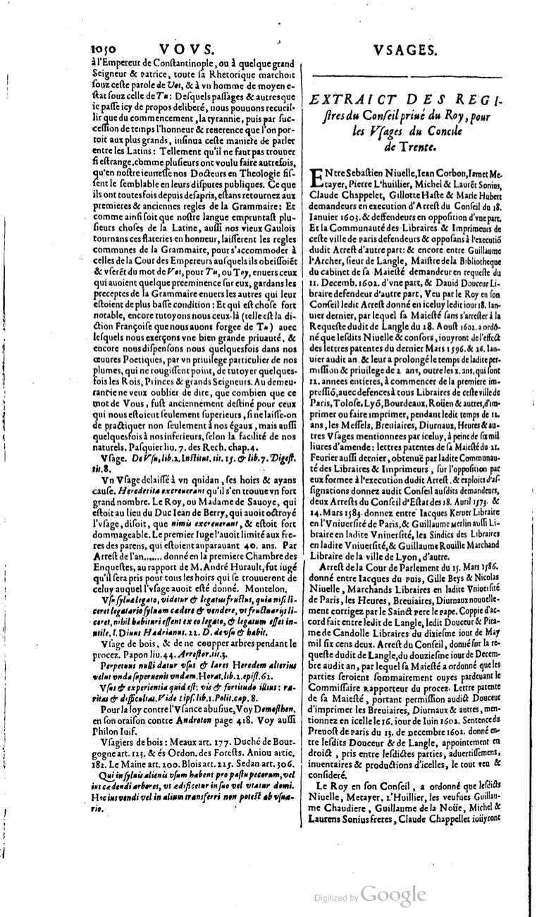 1629 - Veuve Nicolas Buon - Trésor du droit français (21754 T. 3) - BM Lyon