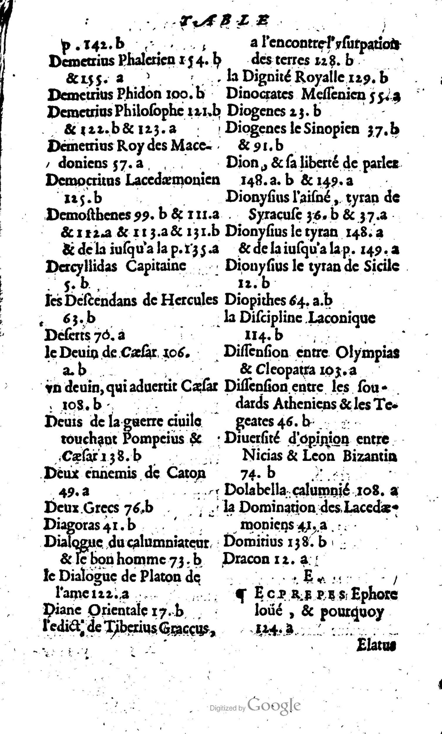 1568 - Willem Silvius - Trésor des vies de Plutarque - Anvers Plantin-Moretus