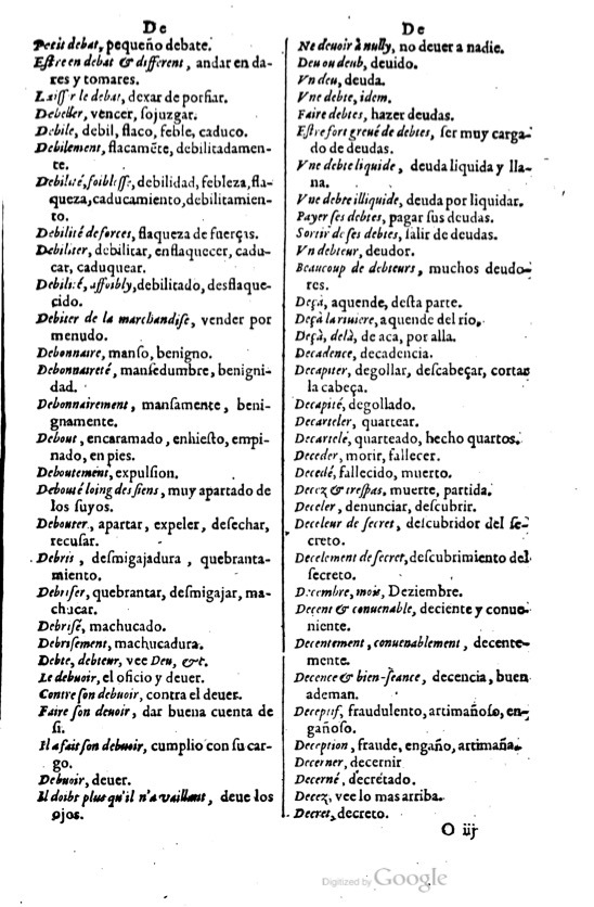 1621 - Adrian Tiffaine - Trésor des deux langues espagnole et française - BM Lyon