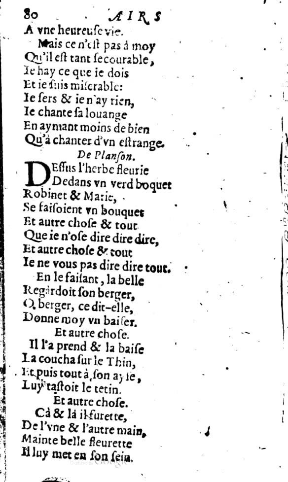 1606 - Théodore Reinsart - Trésor des chansons amoureuses recueillies des plus excellents airs de cour - Livre I - NK ČR Prague