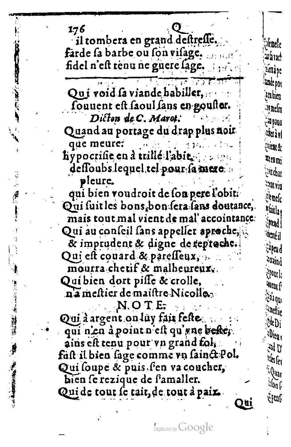 1582 - Nicolas Bonfons - Trésor des sentences dorées - BM Lyon