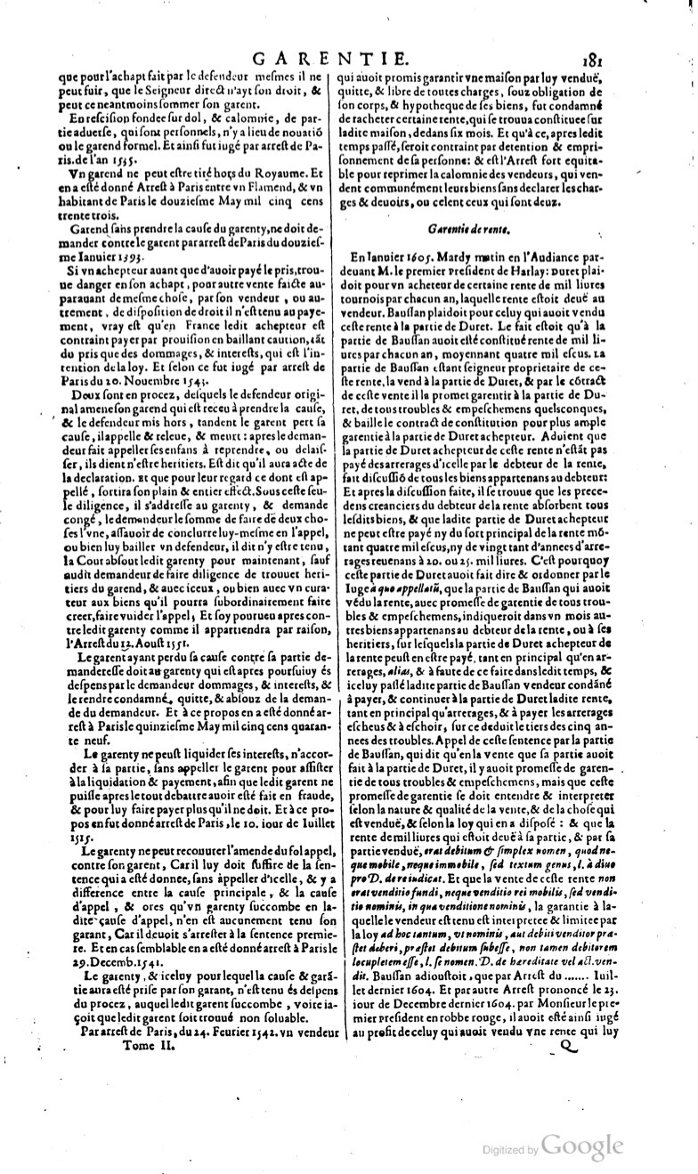 1629 - Veuve Nicolas Buon - Trésor du droit français (29620 T. 2) - BM Lyon 1629 - Veuve Nicolas Buon - Trésor du droit français (29620 T. 2) - BM Lyon