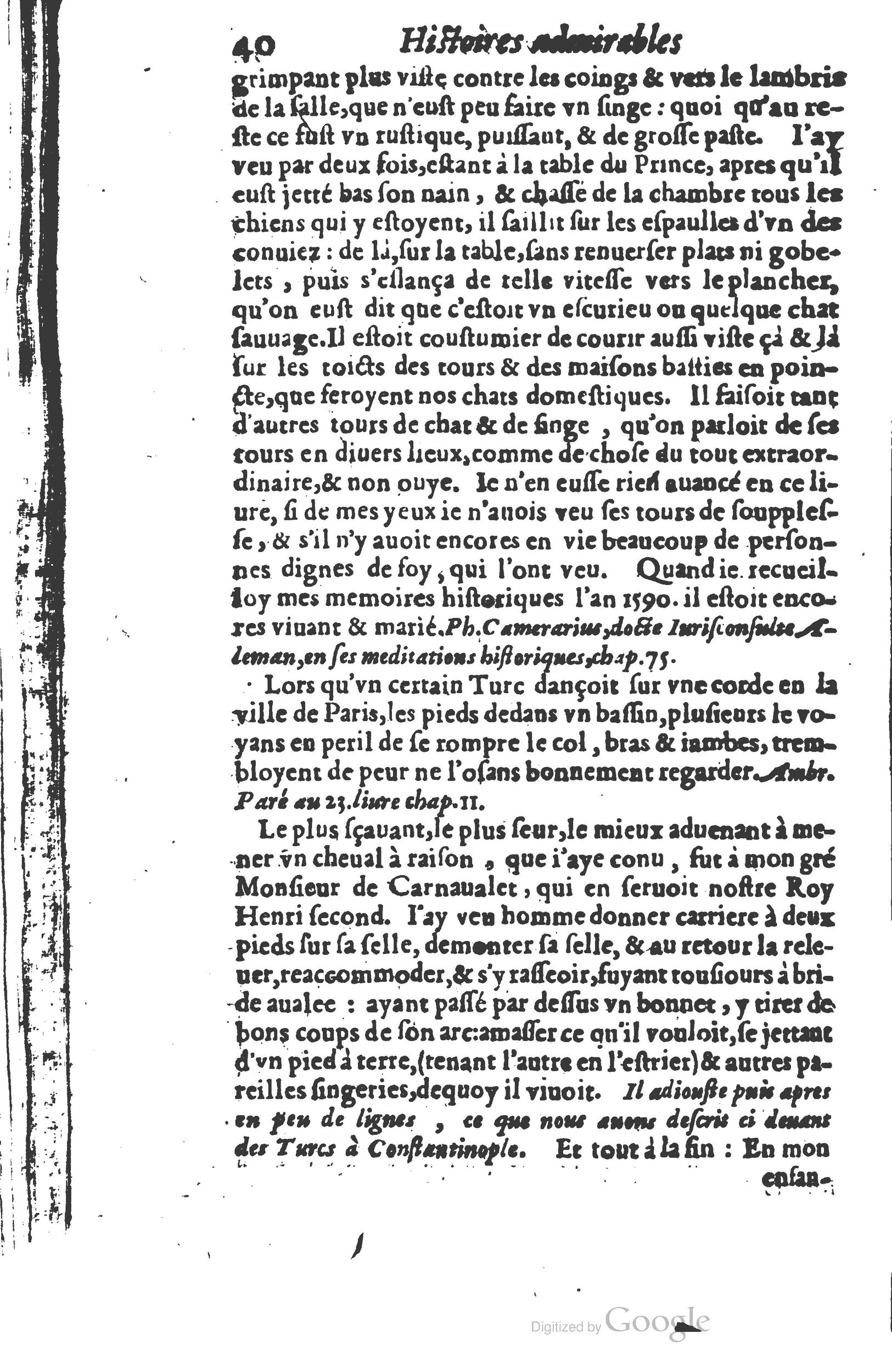 1610 - Paul Marceau - Trésor d’histoires admirables et mémorables - Princeton