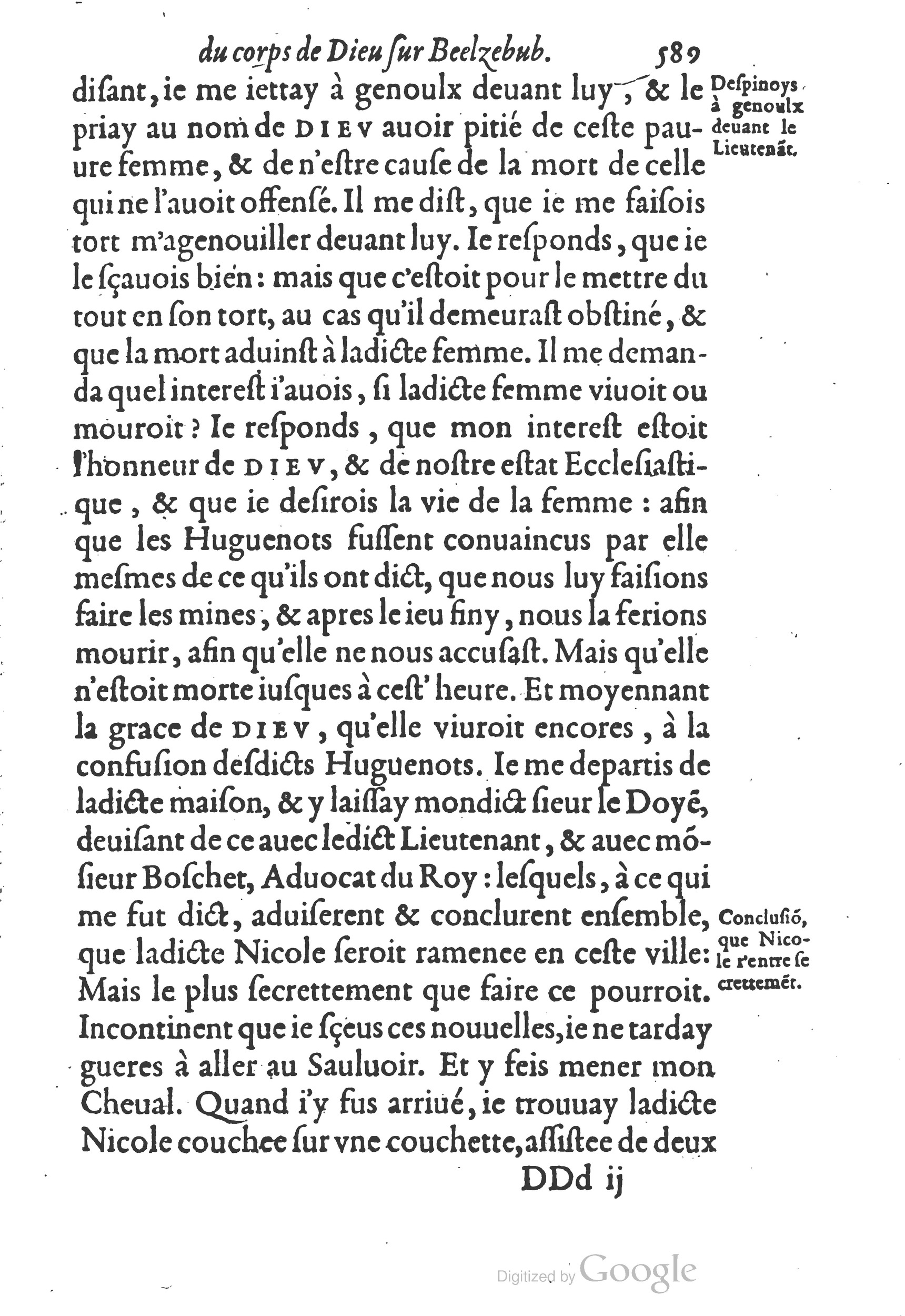 1578 - Nicolas Chesneau - Trésor et entière histoire de la triomphante victoire du corps de Dieu sur l’esprit malin - British Library