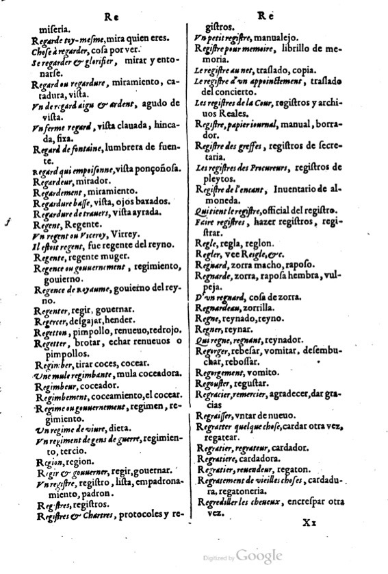 1621 - Adrian Tiffaine - Trésor des deux langues espagnole et française - BM Lyon