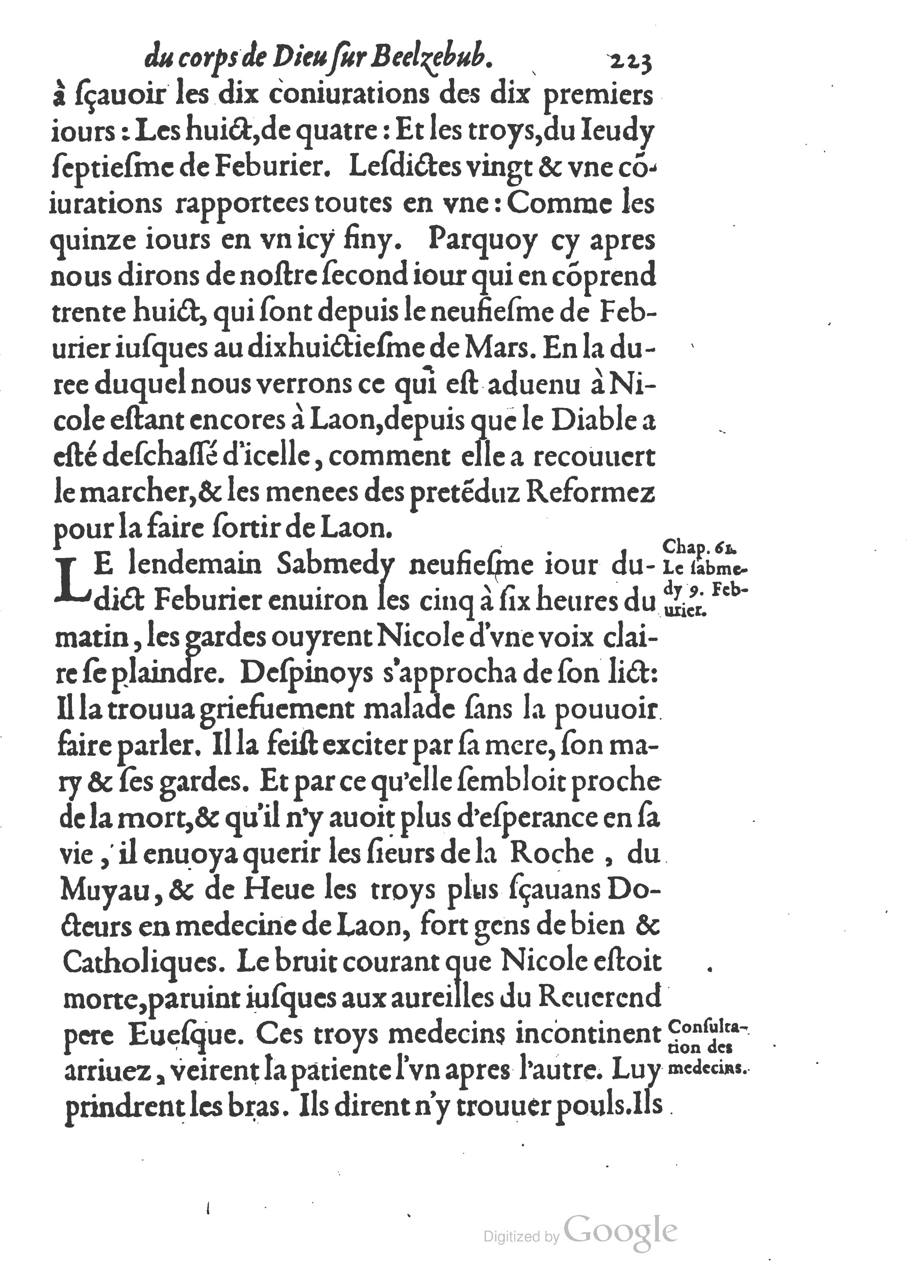 1578 - Nicolas Chesneau - Trésor et entière histoire de la triomphante victoire du corps de Dieu sur l’esprit malin - British Library