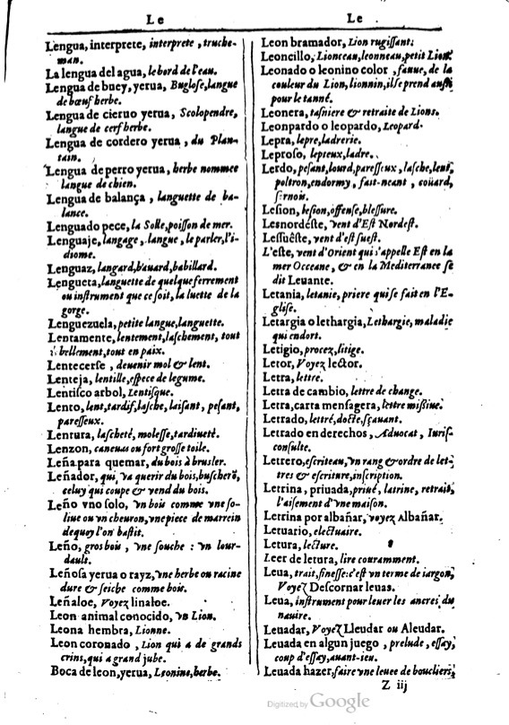 1616 - Veuve Marc Orry - Trésor des deux langues espagnole et française (Première et Seconde parties) - BM Lyon