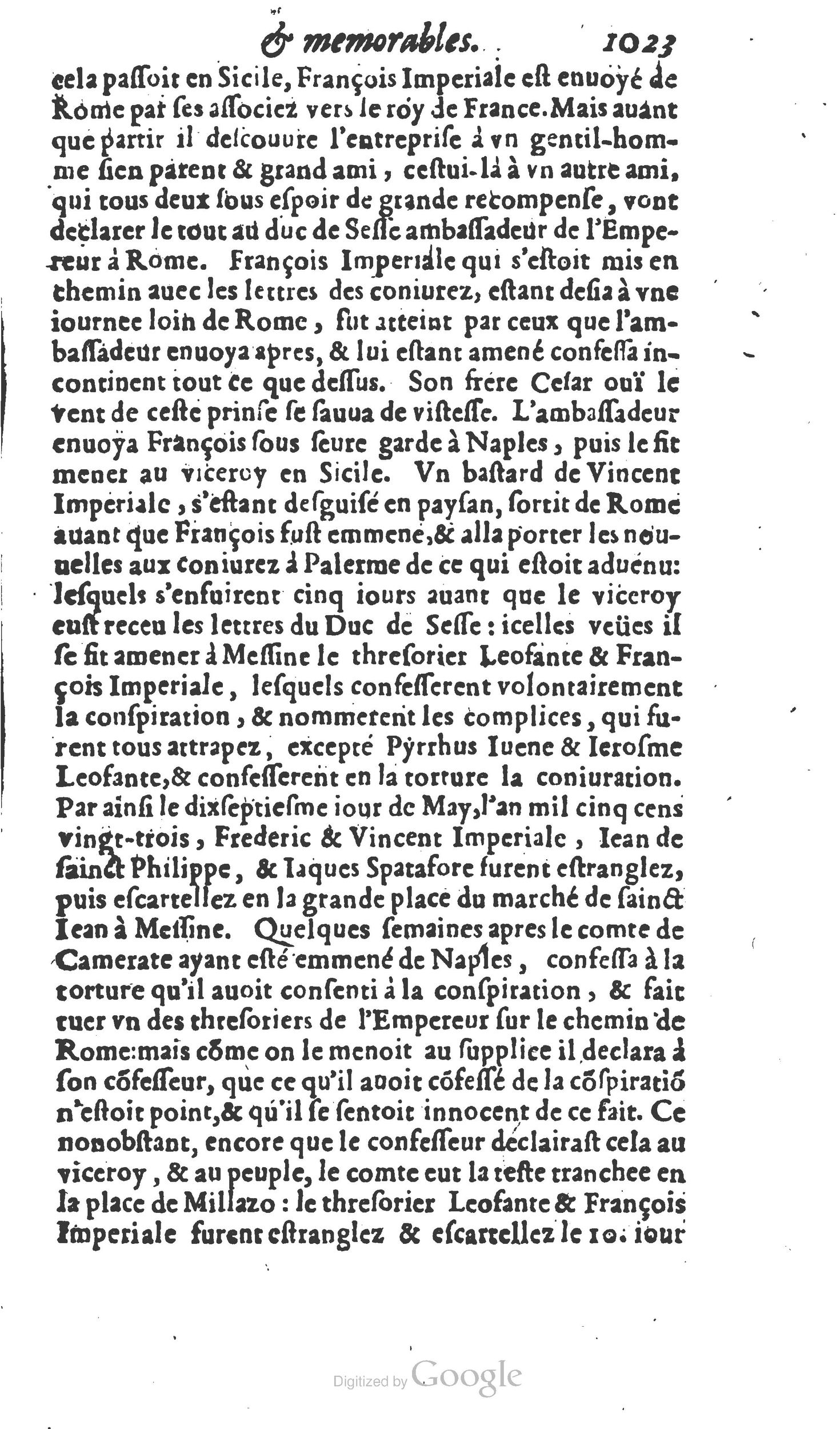 1610 - Paul Marceau - Trésor d’histoires admirables et mémorables - Princeton