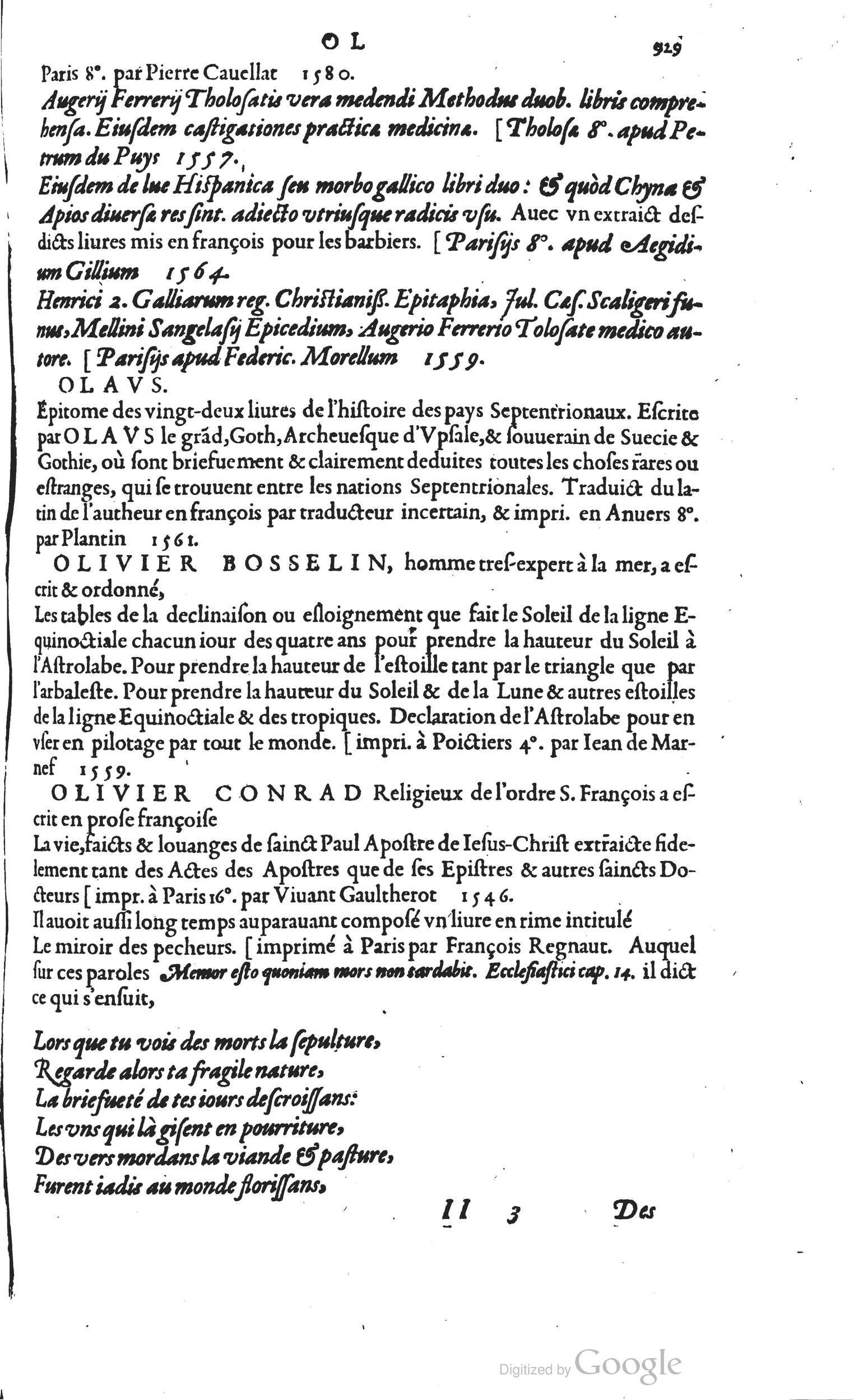 1585 - Barthélemy Honorat - Bibliothèques françaises - BSB Munich