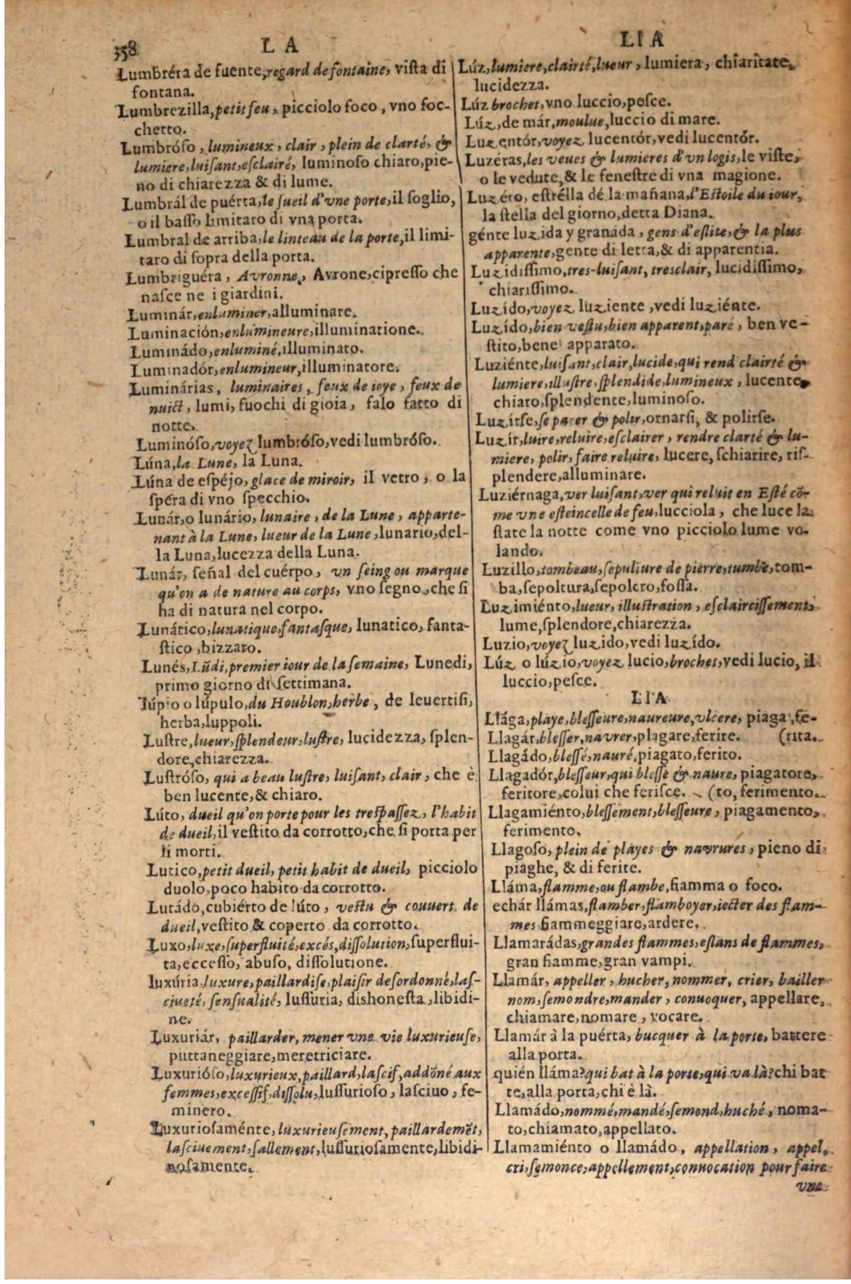 1606 - Samuel Crespin - Thresor des trois langues, francoise, italiene et espagnolle - BSB Munich