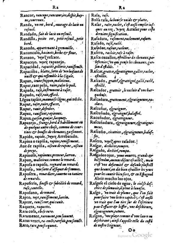 1616 - Veuve Marc Orry - Trésor des deux langues espagnole et française (Première et Seconde parties) - BM Lyon