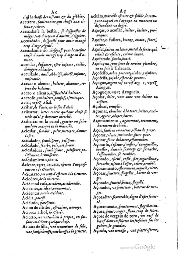 1621 - Adrian Tiffaine - Trésor des deux langues espagnole et française - BM Lyon