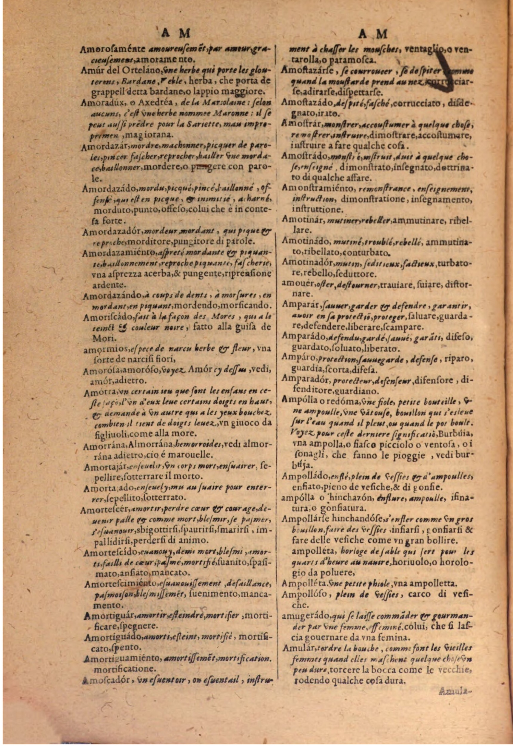 1606 - Samuel Crespin - Thresor des trois langues, francoise, italiene et espagnolle - BSB Munich