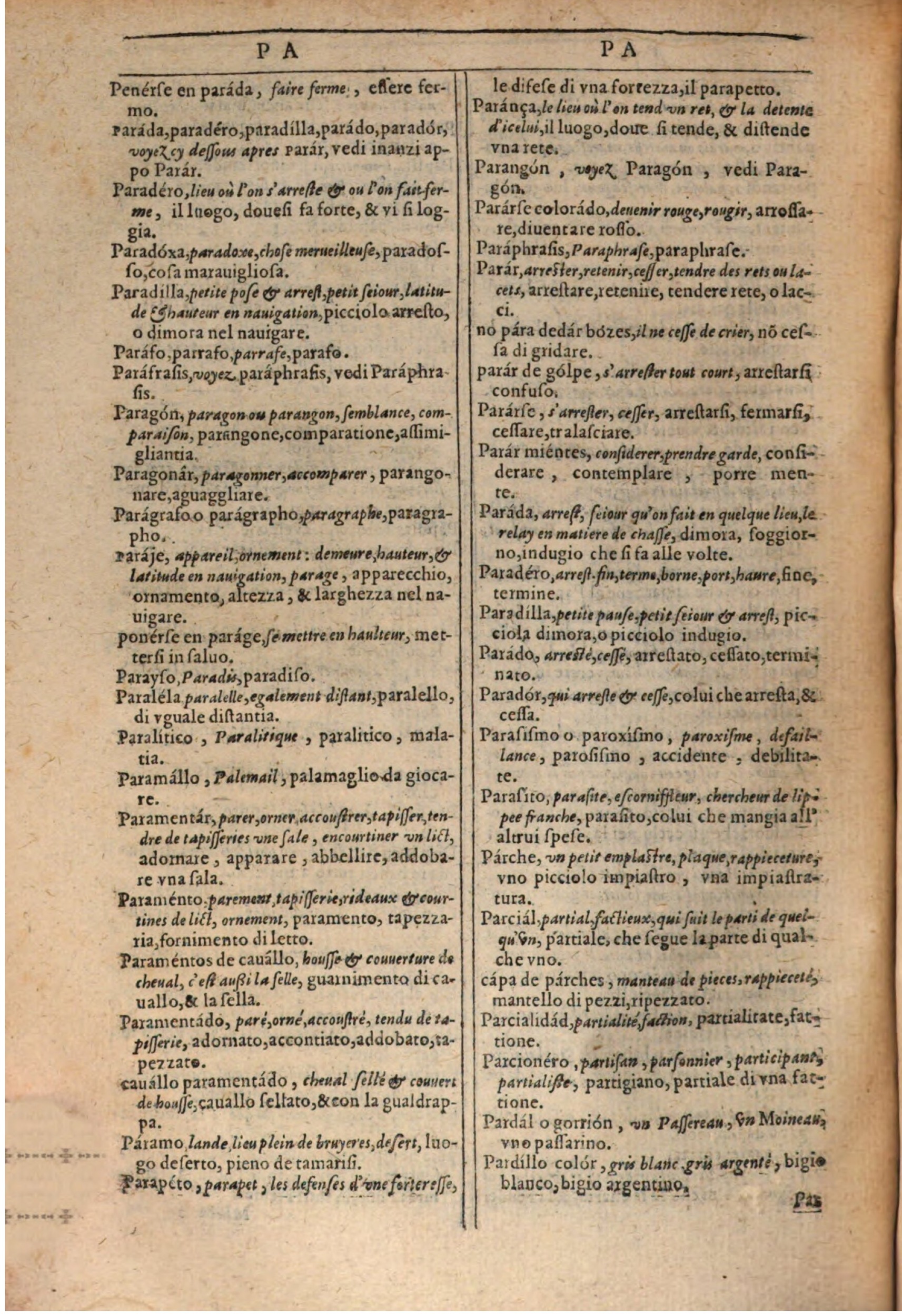 1609 - Philippe Albert et Alexandre Pernet - Trésor des trois langues française, italienne et espagnole (Première partie) - BSB Munich 1609 - Philippe Albert et Alexandre Pernet - Trésor des trois langues française, italienne et espagnole (Première partie) - BSB Munich