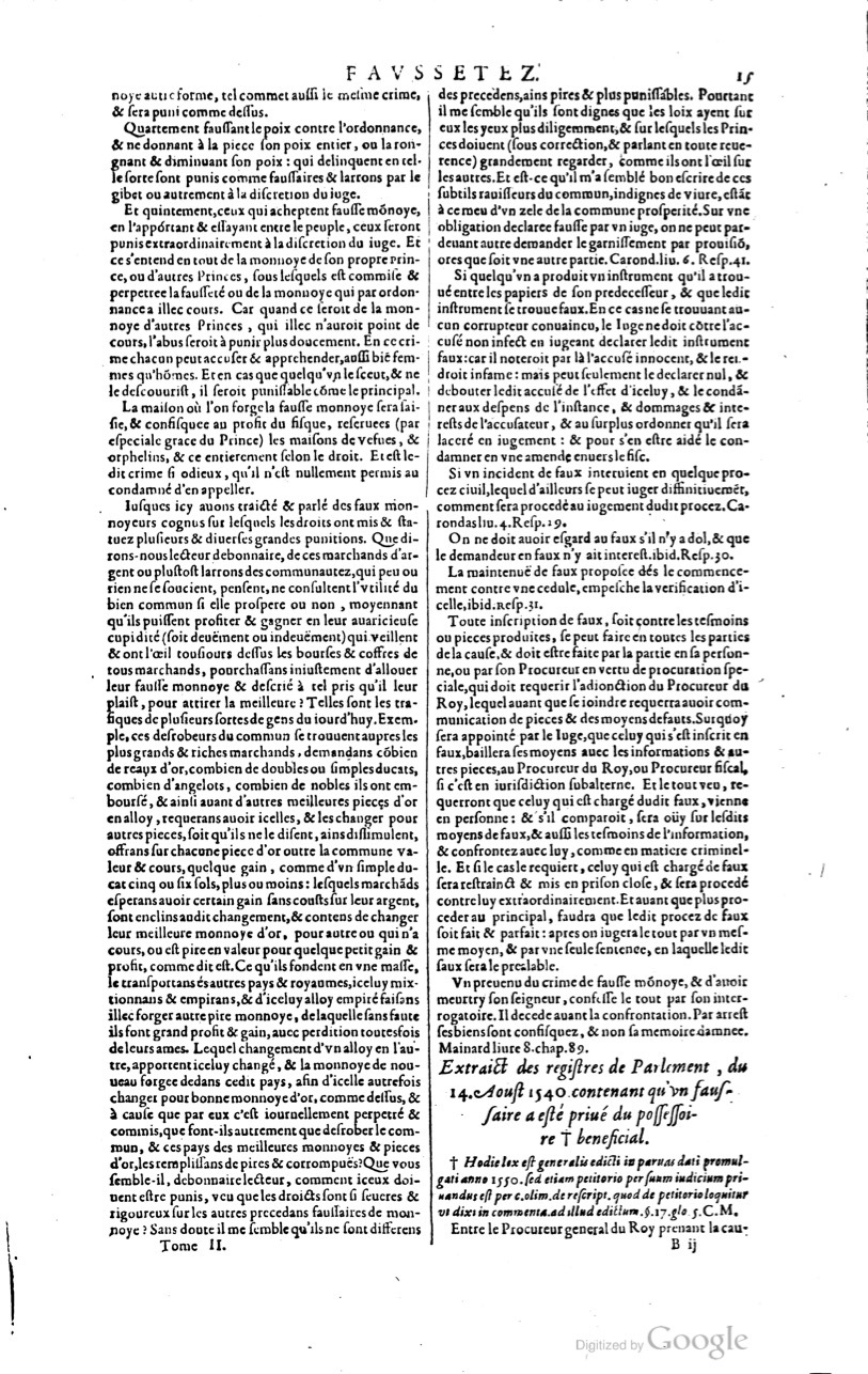 1629 - Veuve Nicolas Buon - Trésor du droit français (21754 T. 2) - BM Lyon