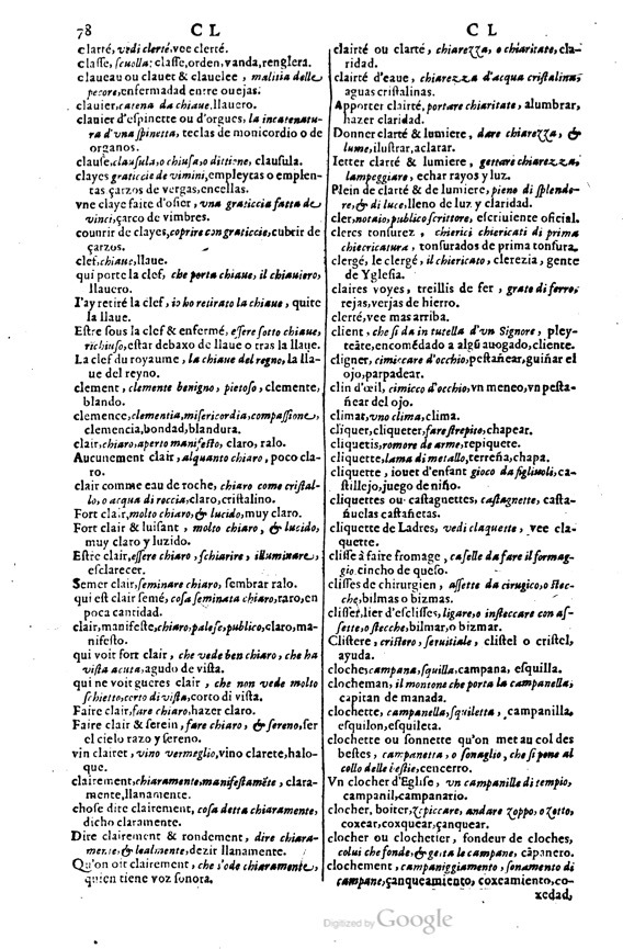 1617 - Samuel Crespin - Trésor des trois langues espagnole, française et italienne (3 parties) - Ohio
