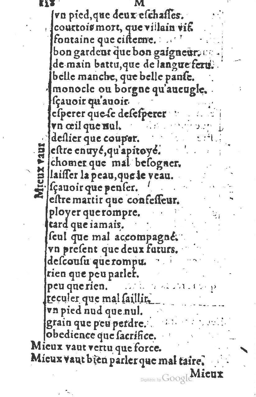 1581 - Nicolas Bonfons  - Trésor des sentences dorées - Princeton