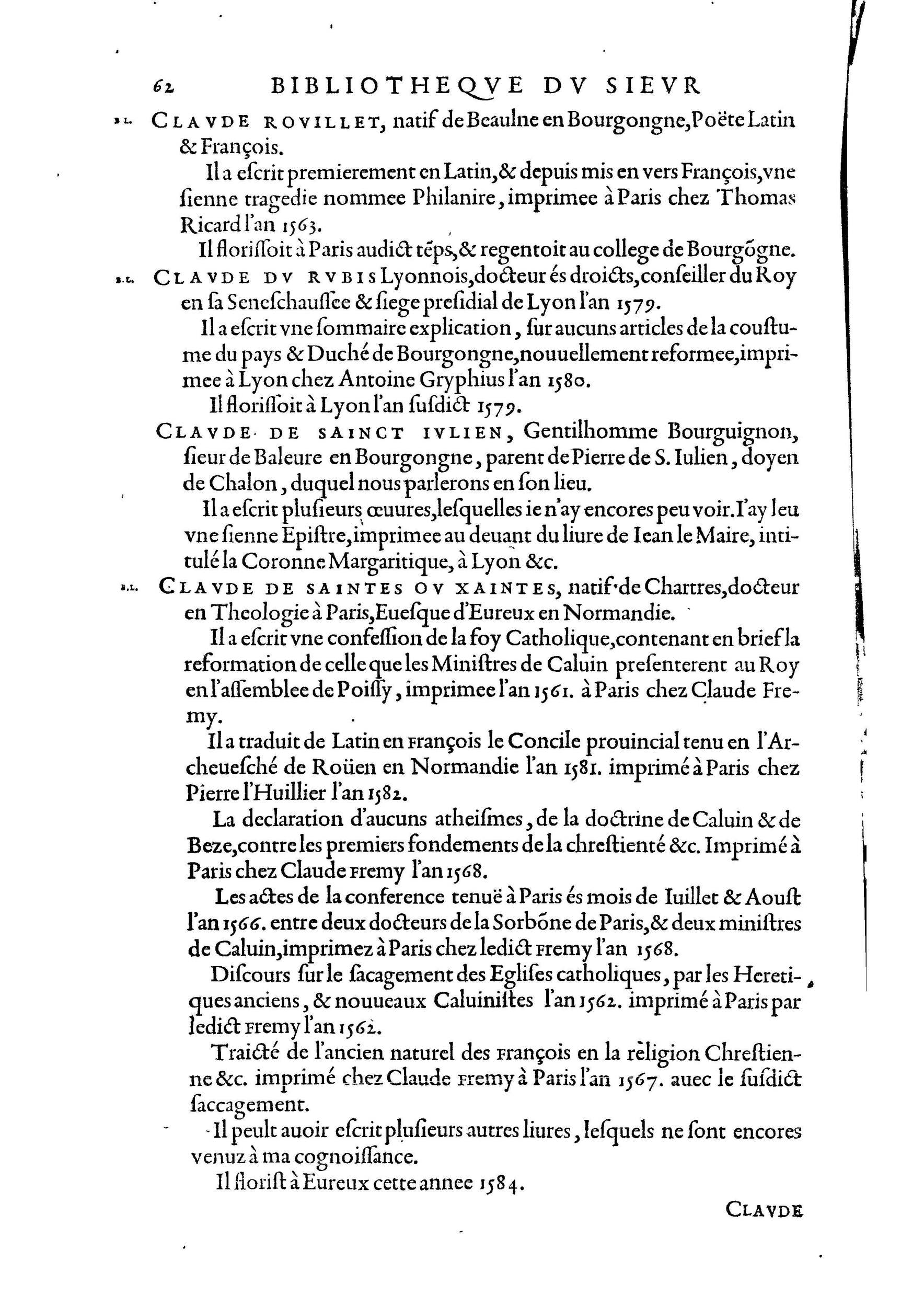1584 - Abel L&#039;Angelier - Bibliothèques françaises - BnF