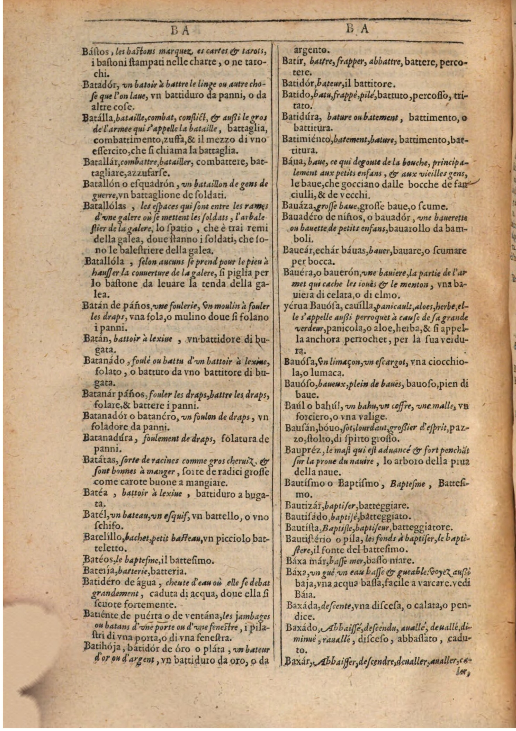 1609 - Philippe Albert et Alexandre Pernet - Trésor des trois langues française, italienne et espagnole (Première partie) - BSB Munich