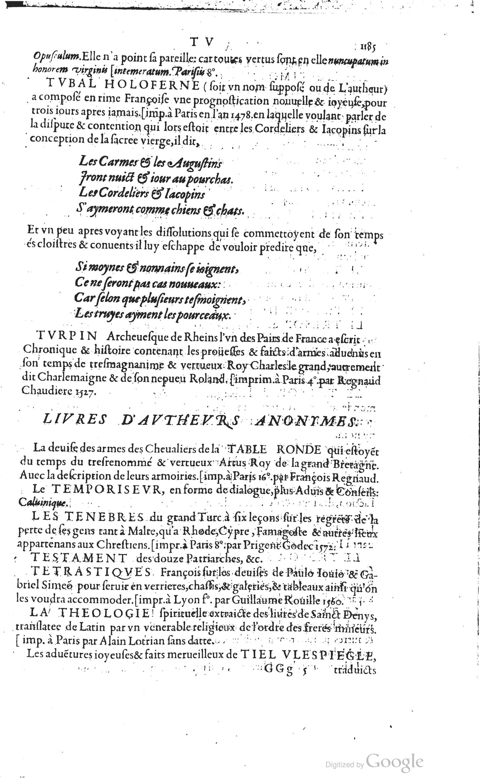 1585 - Barthélemy Honorat - Bibliothèques françaises - BSB Munich