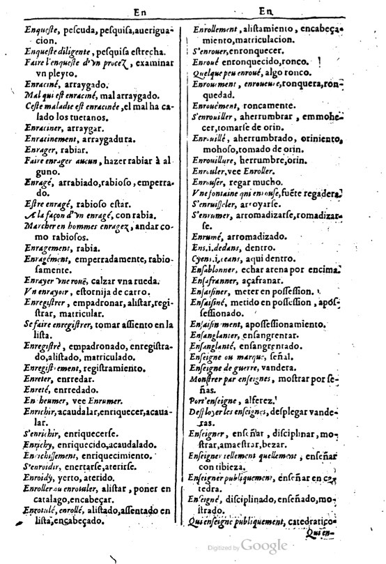 1616 - Veuve Marc Orry - Trésor des deux langues espagnole et française (Première et Seconde parties) - BM Lyon