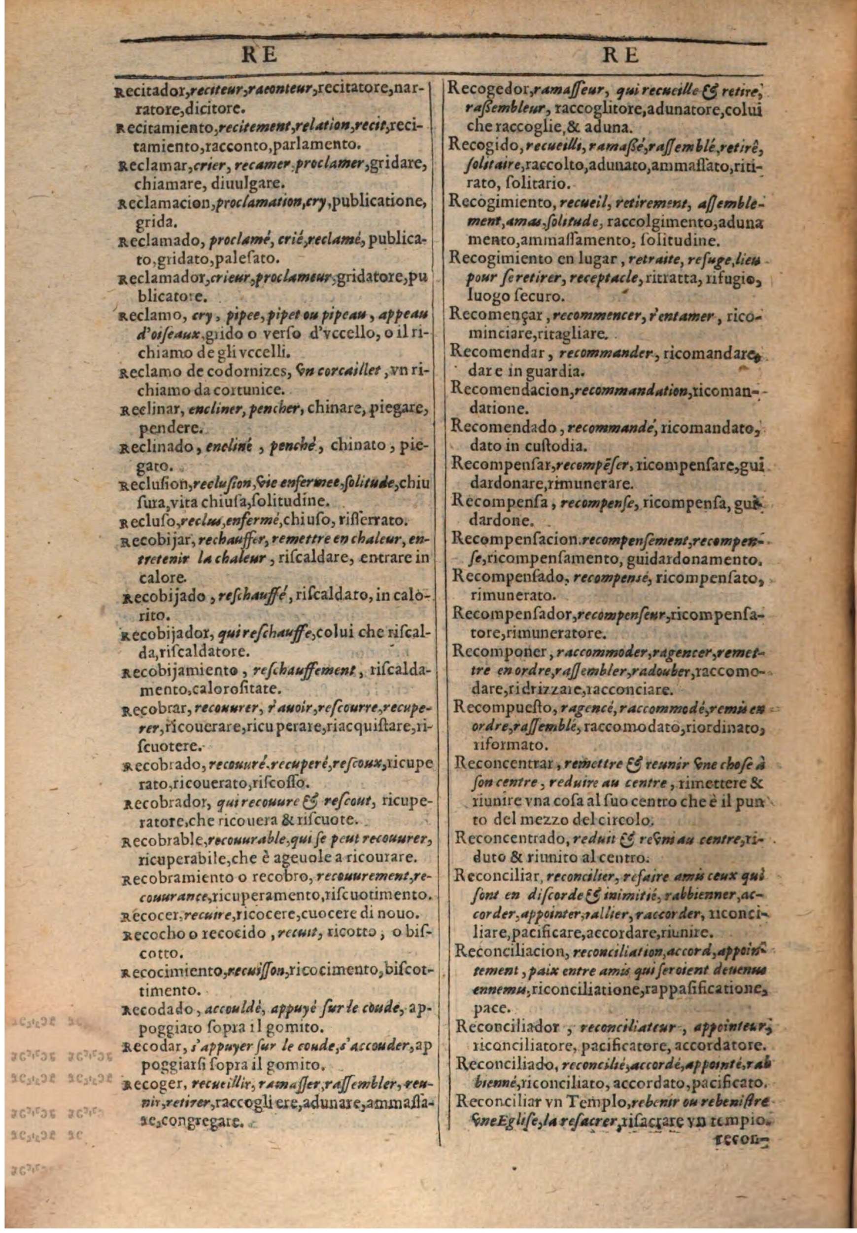 1609 - Philippe Albert et Alexandre Pernet - Trésor des trois langues française, italienne et espagnole (Première partie) - BSB Munich 1609 - Philippe Albert et Alexandre Pernet - Trésor des trois langues française, italienne et espagnole (Première partie) - BSB Munich