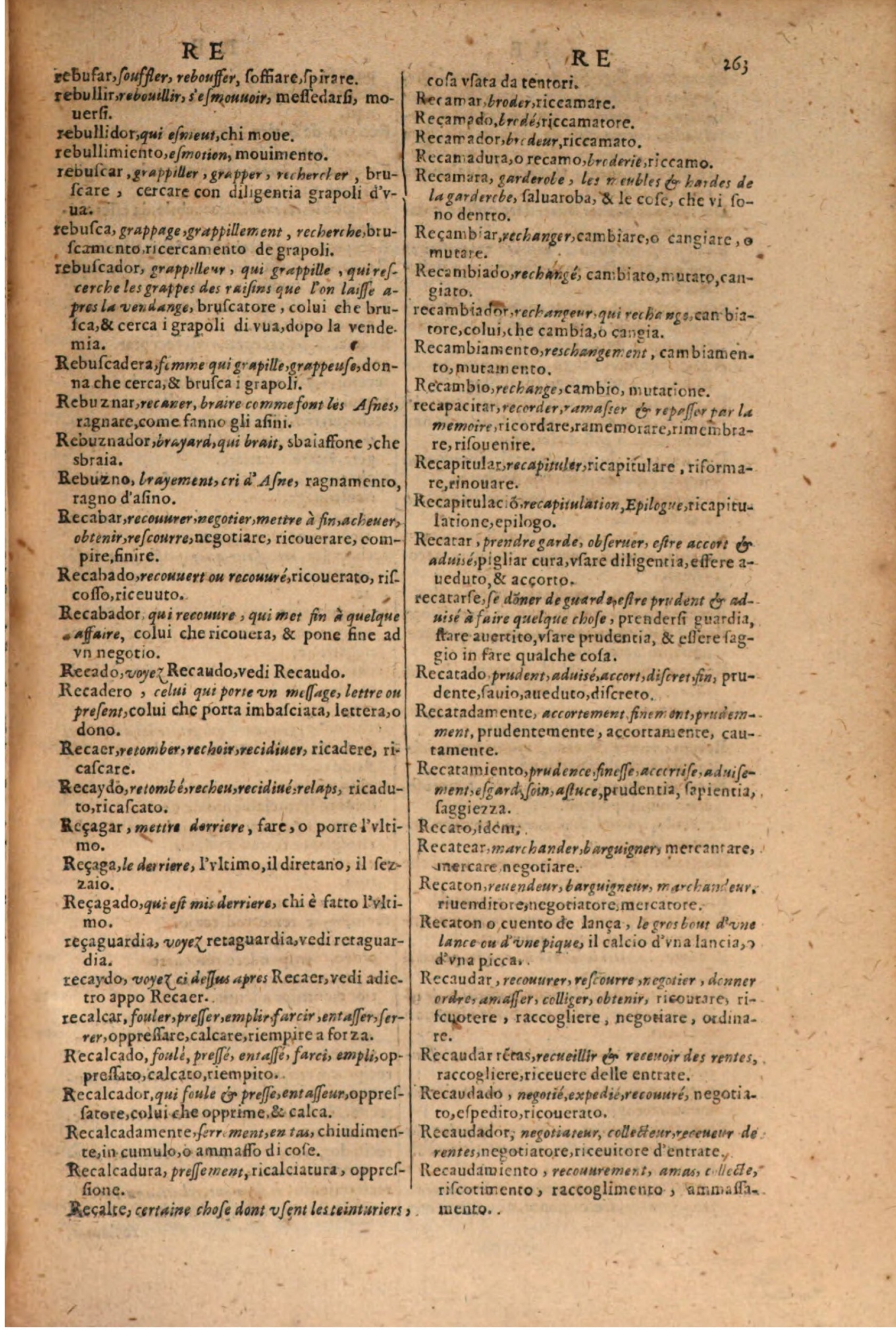 1606 - Samuel Crespin - Thresor des trois langues, francoise, italiene et espagnolle - BSB Munich