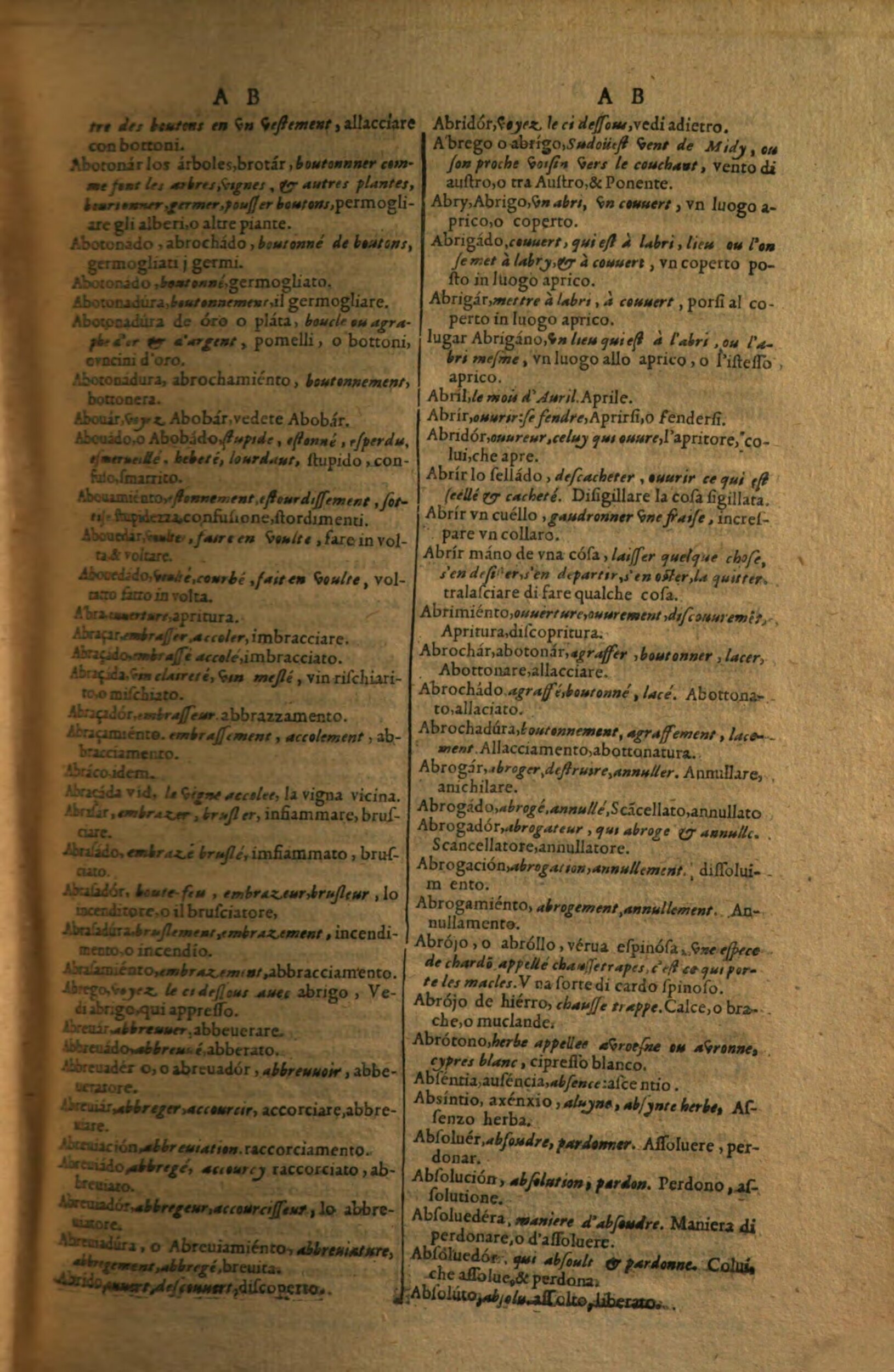 1617 - Samuel Crespin - Trésor des trois langues espagnole, française et italienne (Première partie) - Regensburg