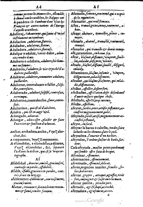 1616 - Veuve Marc Orry - Trésor des deux langues espagnole et française (Première et Seconde parties) - BM Lyon