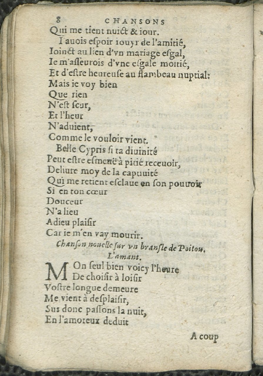 1575 - Pierre Brenouzet - Trésor de tous les recueils de chansons, tant amoureuses, rustiques, que musicales - Det KLG Copenhague