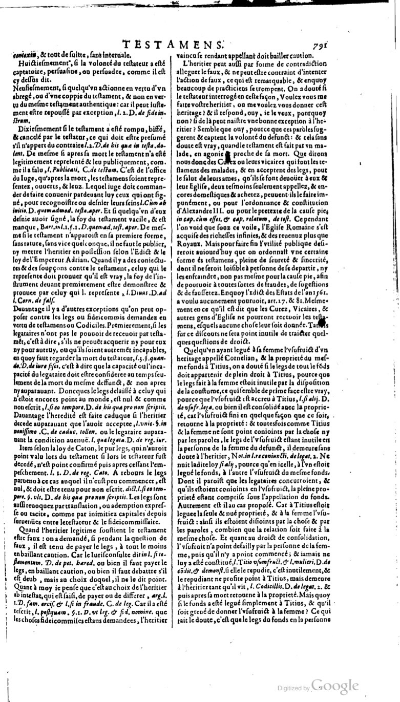 1629 - Veuve Nicolas Buon - Trésor du droit français (21754 T. 3) - BM Lyon