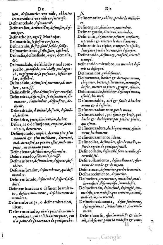 1621 - Adrian Tiffaine - Trésor des deux langues espagnole et française - BM Lyon