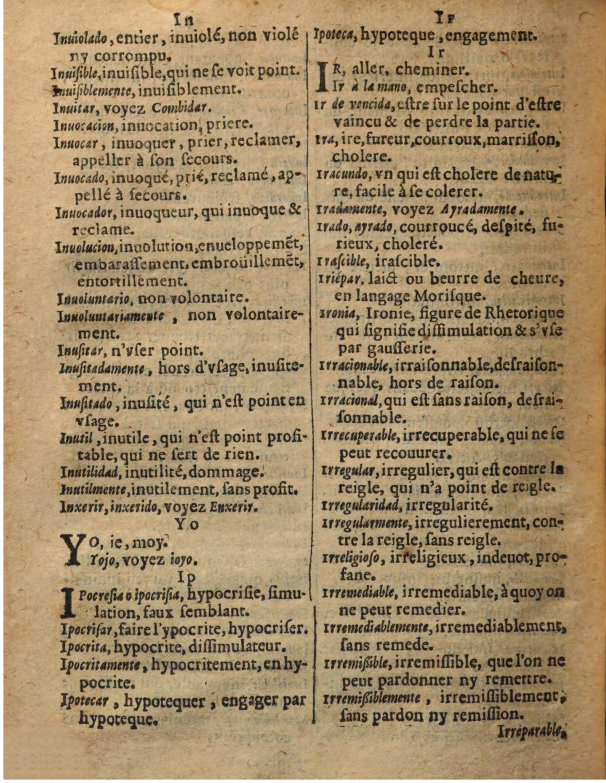 1625 - Hubert Antoine - Trésor des deux langues espagnole et française - Augsbourg