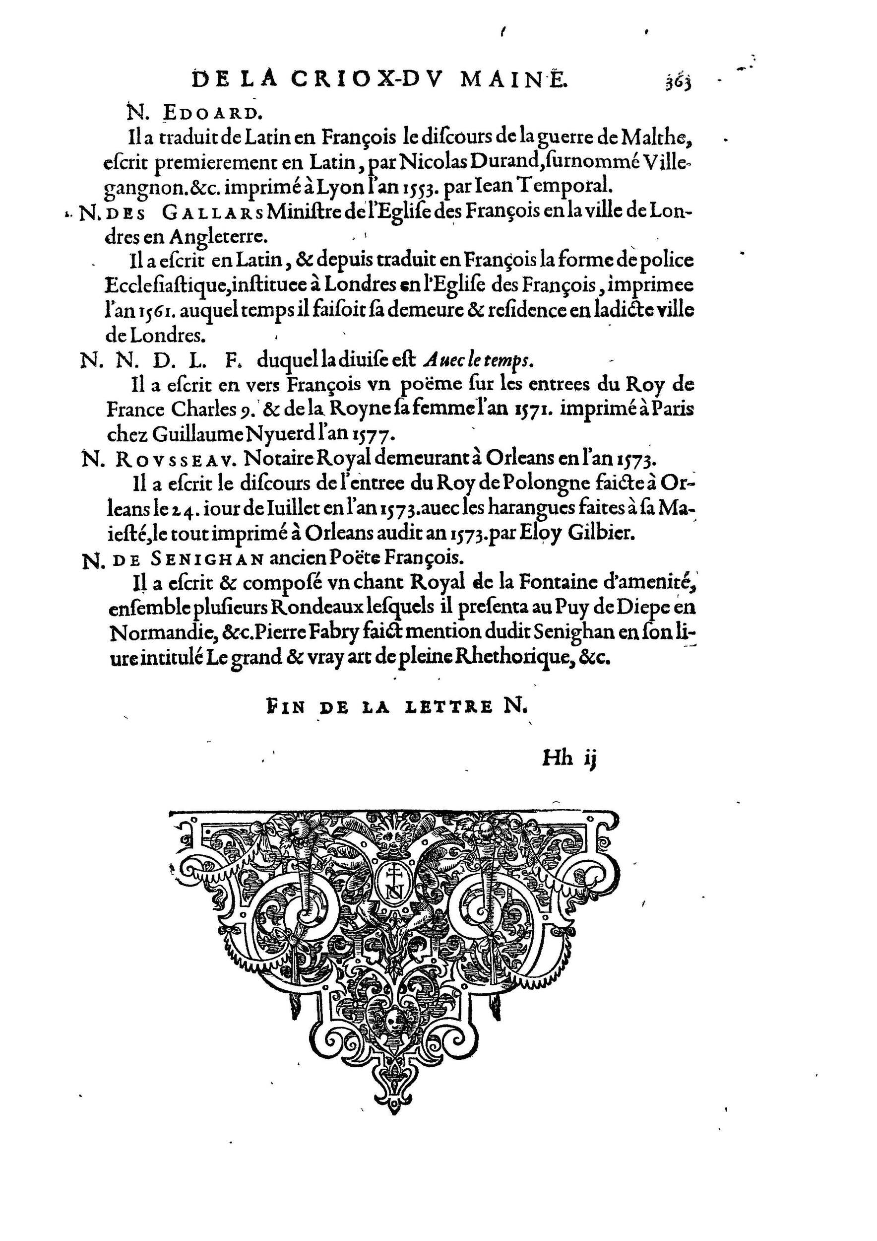 1584 - Abel L&#039;Angelier - Bibliothèques françaises - BnF
