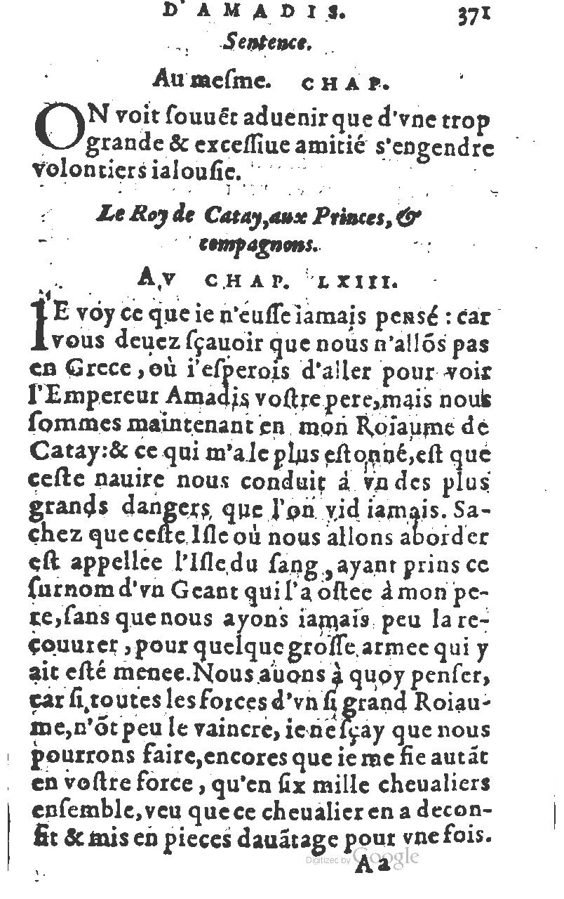 1582 - Jean Huguetan - Trésor des Amadis T. 1 - BM Lyon