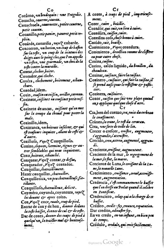 1621 - Adrian Tiffaine - Trésor des deux langues espagnole et française - BM Lyon