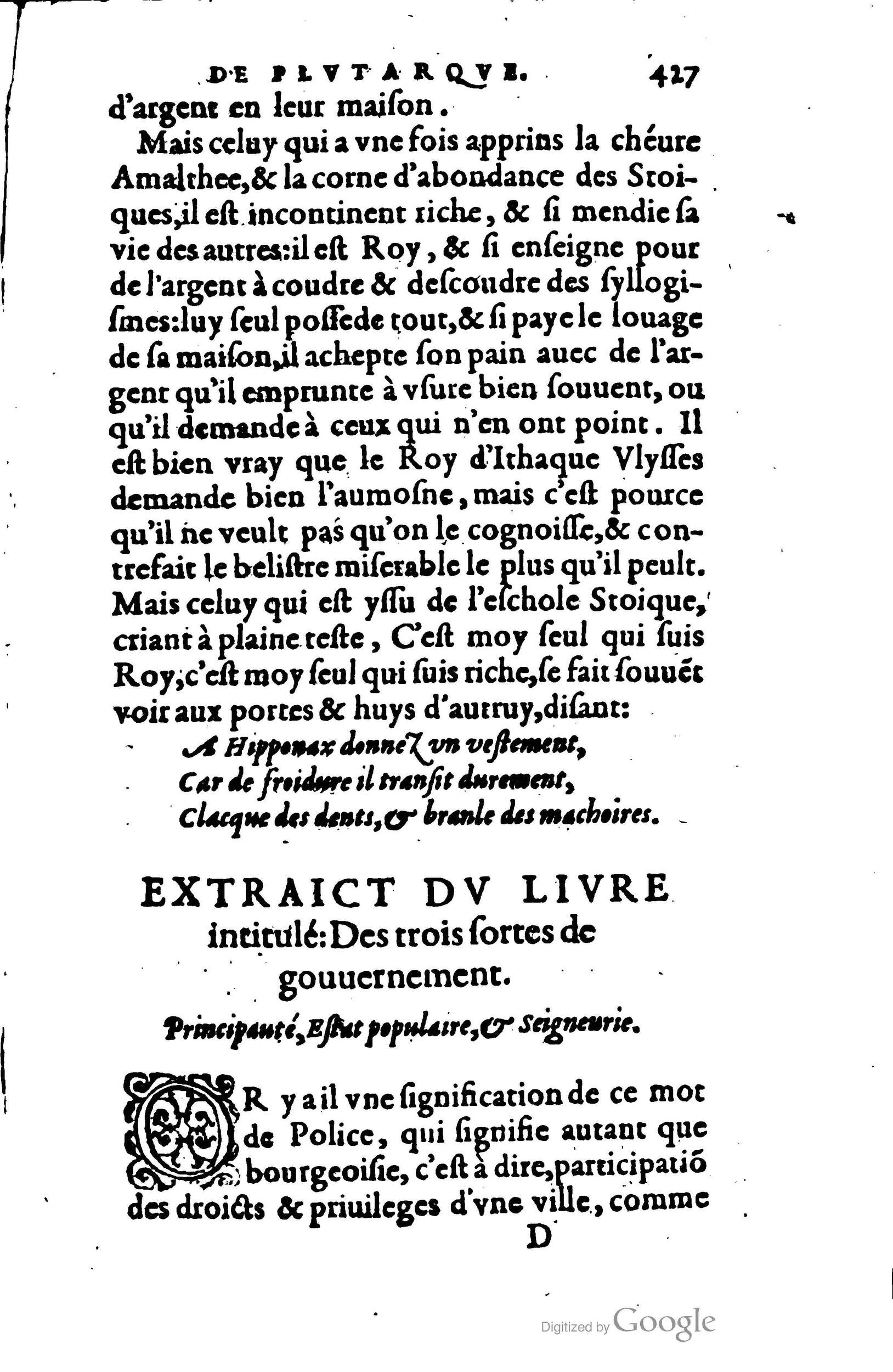 1578 - Jean Poupy - Trésor des morales de Plutarque - BSB Munich