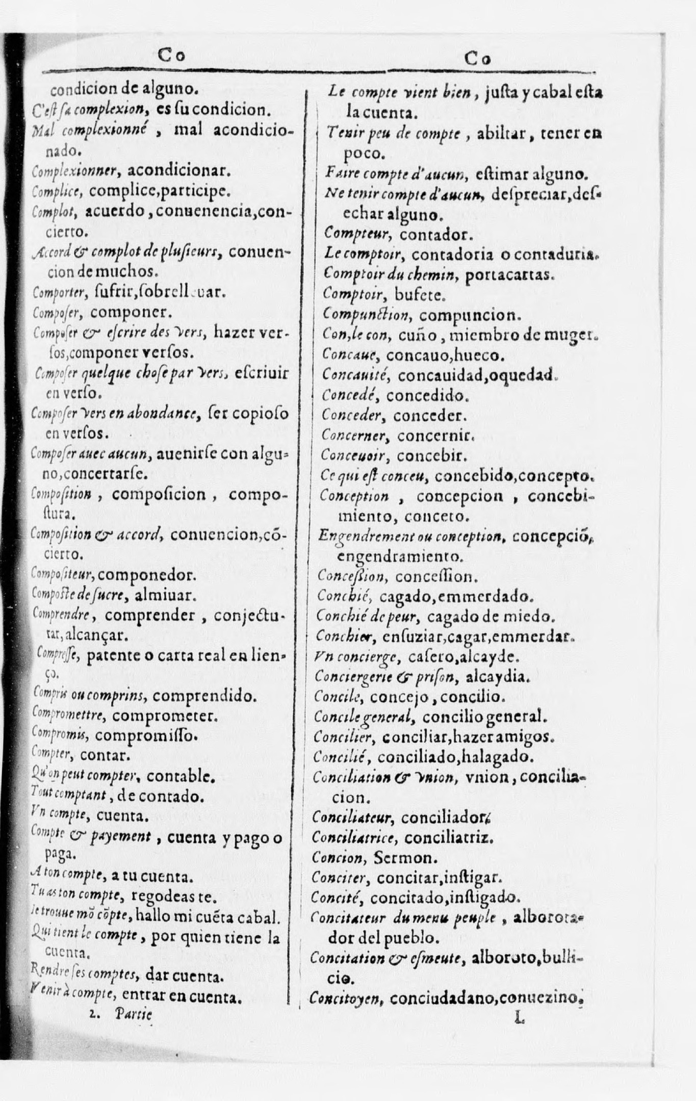 1616 - Veuve Marc Orry - Trésor des deux langues espagnole et française (Seconde partie) - BnF