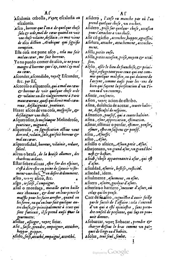 1621 - Adrian Tiffaine - Trésor des deux langues espagnole et française - BM Lyon