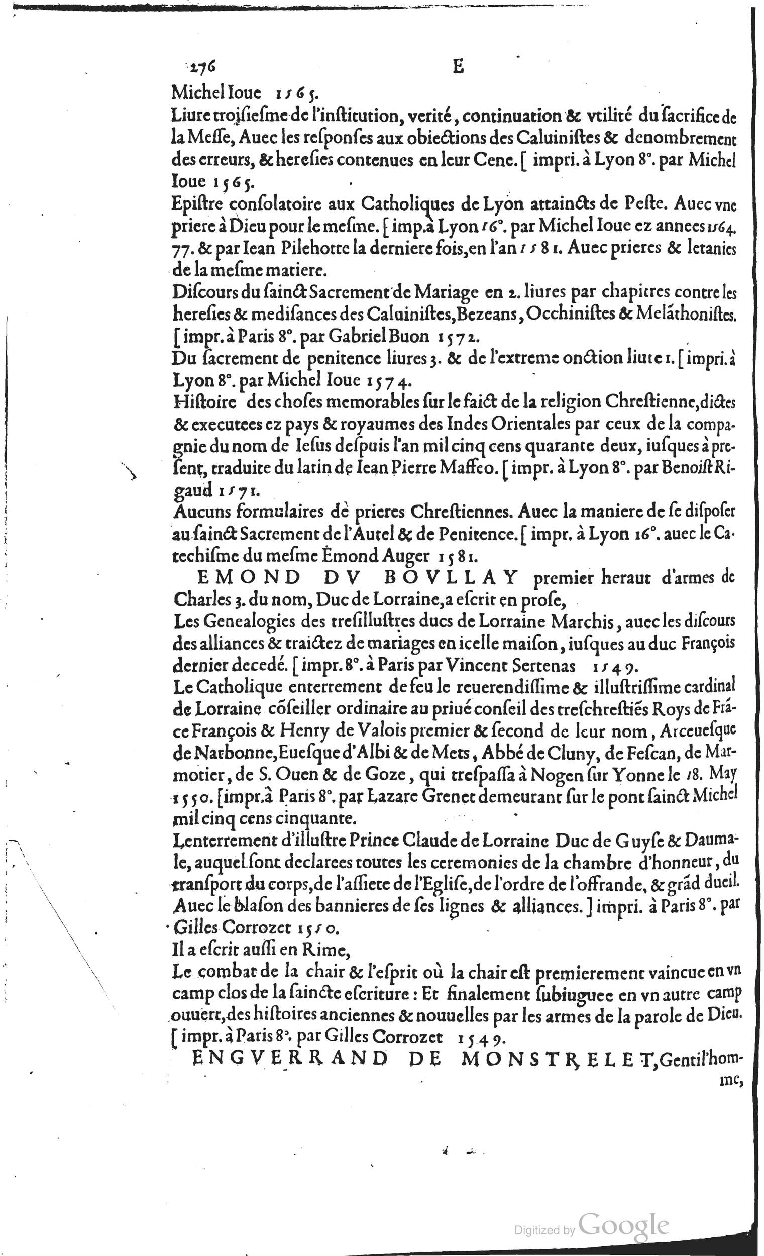 1585 - Barthélemy Honorat - Bibliothèques françaises - BSB Munich