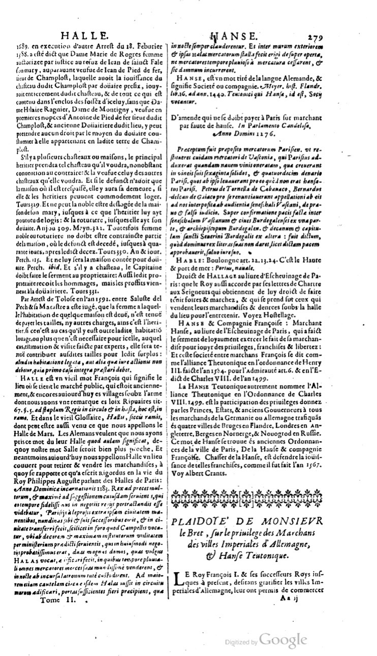 1629 - Veuve Nicolas Buon - Trésor du droit français (21754 T. 2) - BM Lyon