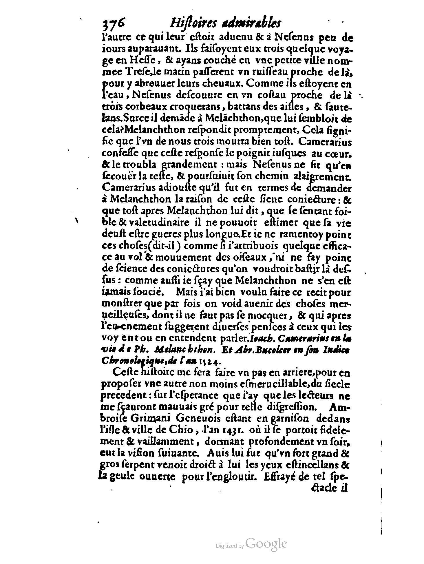 1620 - Samuel Crespin - Trésor d’histoires admirables et mémorables - BCU Lausanne