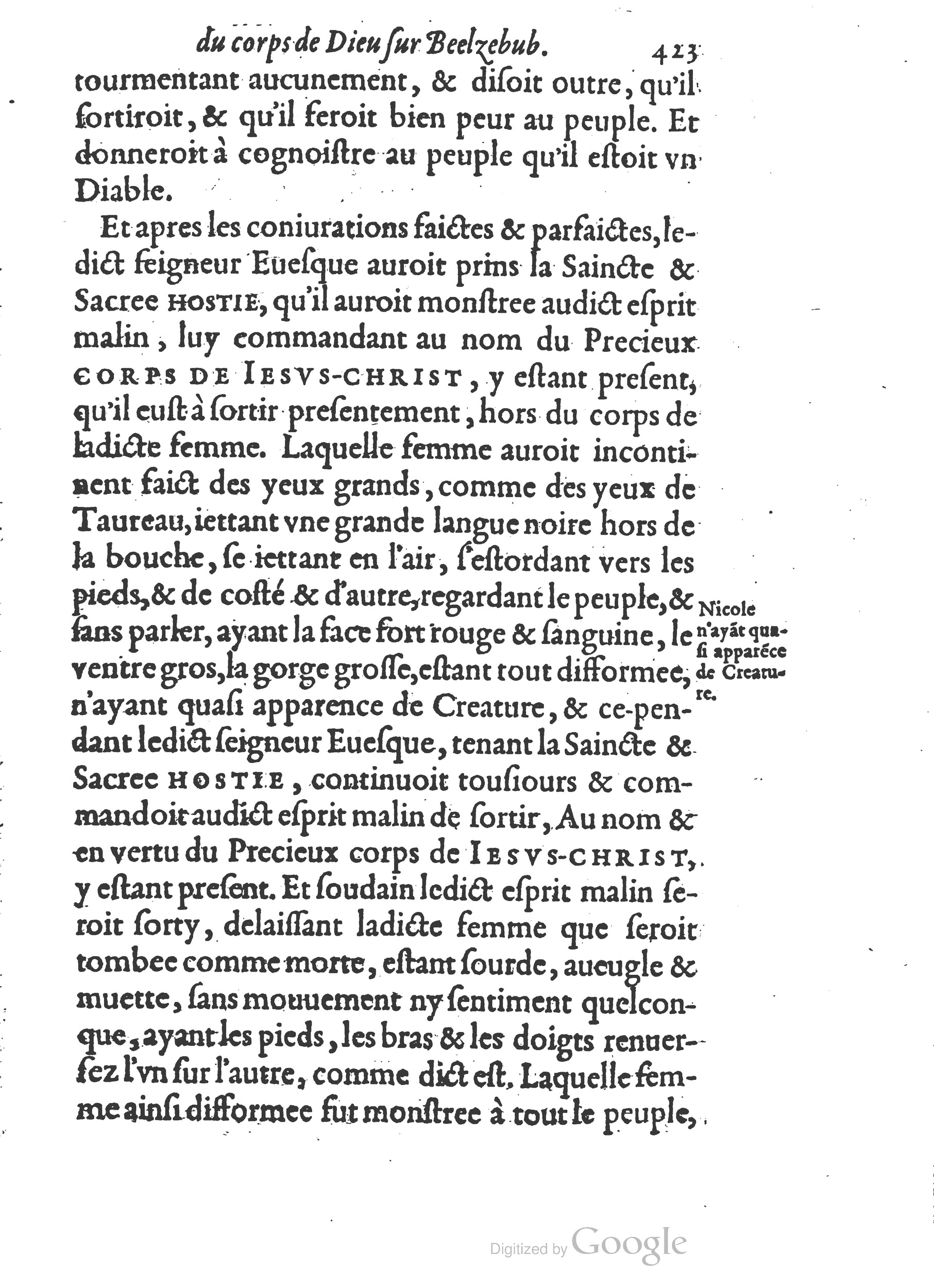 1578 - Nicolas Chesneau - Trésor et entière histoire de la triomphante victoire du corps de Dieu sur l’esprit malin - British Library 1578 - Nicolas Chesneau - Trésor et entière histoire de la triomphante victoire du corps de Dieu sur l’esprit malin - British Library