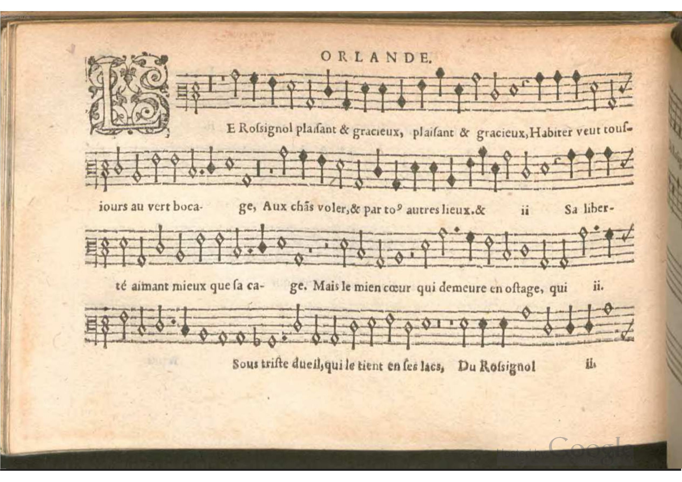 1576 - [Pierre de Saint-André] - Trésor de musique d’Orlande de Lassus Bassus - BSB Munich