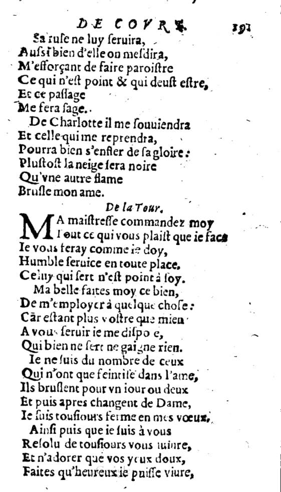1606 - Théodore Reinsart - Trésor des chansons amoureuses recueillies des plus excellents airs de cour - Livre I - NK ČR Prague