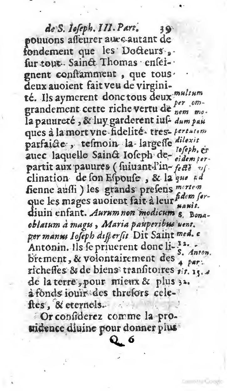 1646 - Jean Piot - Trésor inestimable de Saint-Joseph - BNC Rome