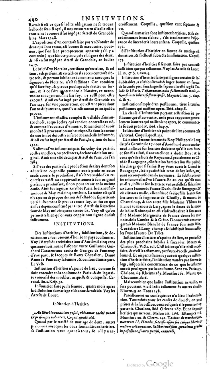 1629 - Veuve Nicolas Buon - Trésor du droit français (21754 T. 2) - BM Lyon