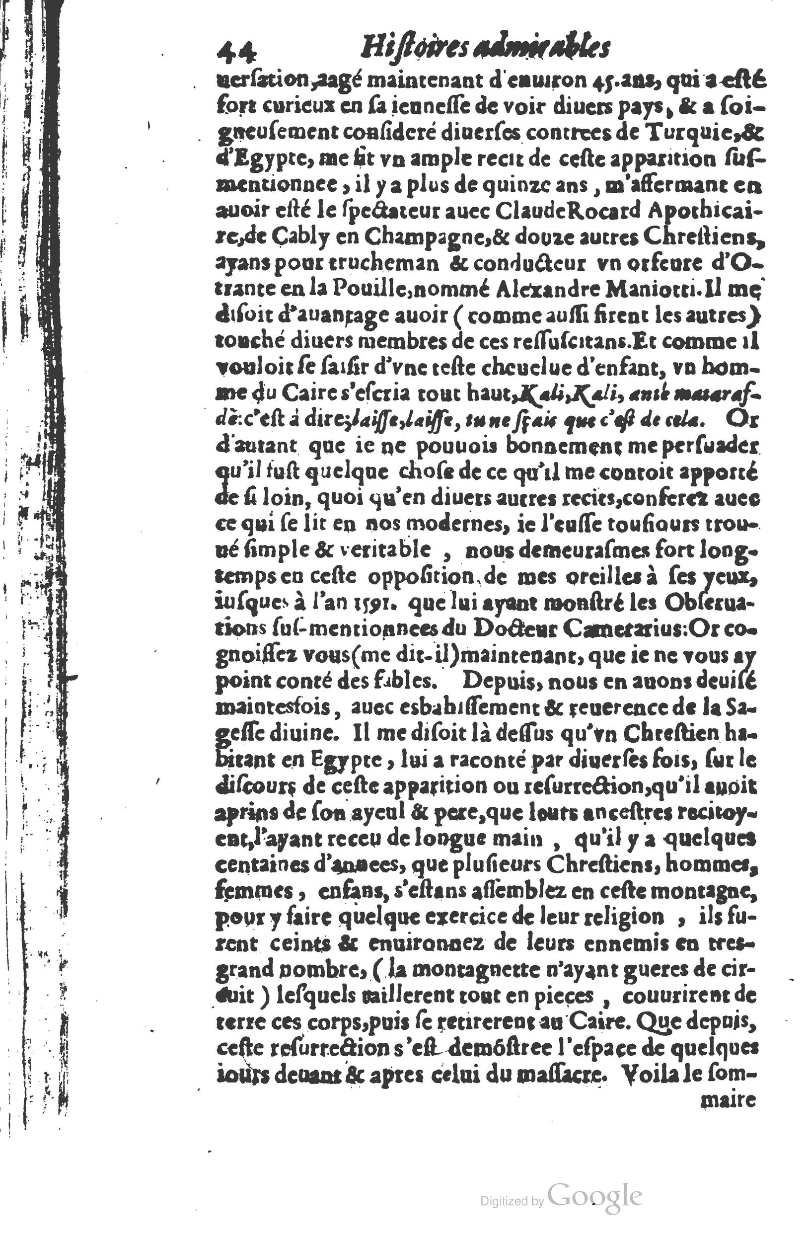 1610 - Paul Marceau - Trésor d’histoires admirables et mémorables - Princeton