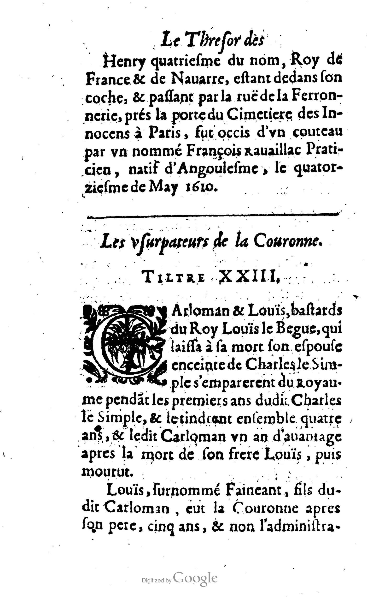 1638 - Jean Corrozet - Trésor des histoires de France - BM Lyon