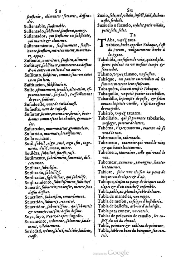 1621 - Adrian Tiffaine - Trésor des deux langues espagnole et française - BM Lyon